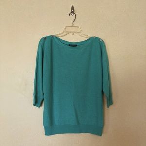 Used 3/4 sleeve knit dolman top with boat neck Ralph Lauren size S/P sea green
